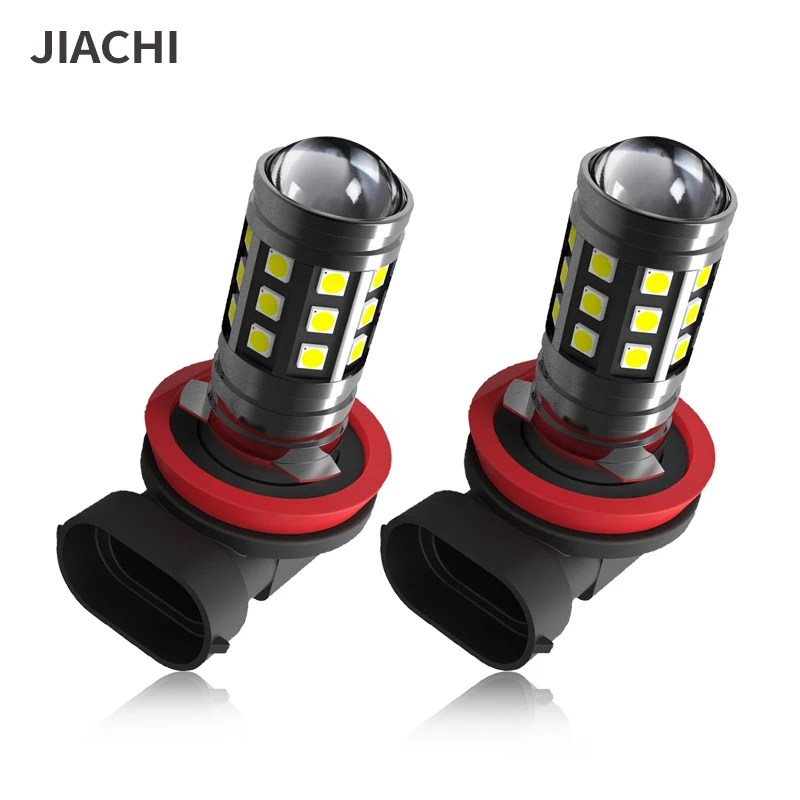 jiachi 2PCS H11 Car Fog Lights Bulb 27 SMD 3030 White Bright Plug and Play Car LED Lamps