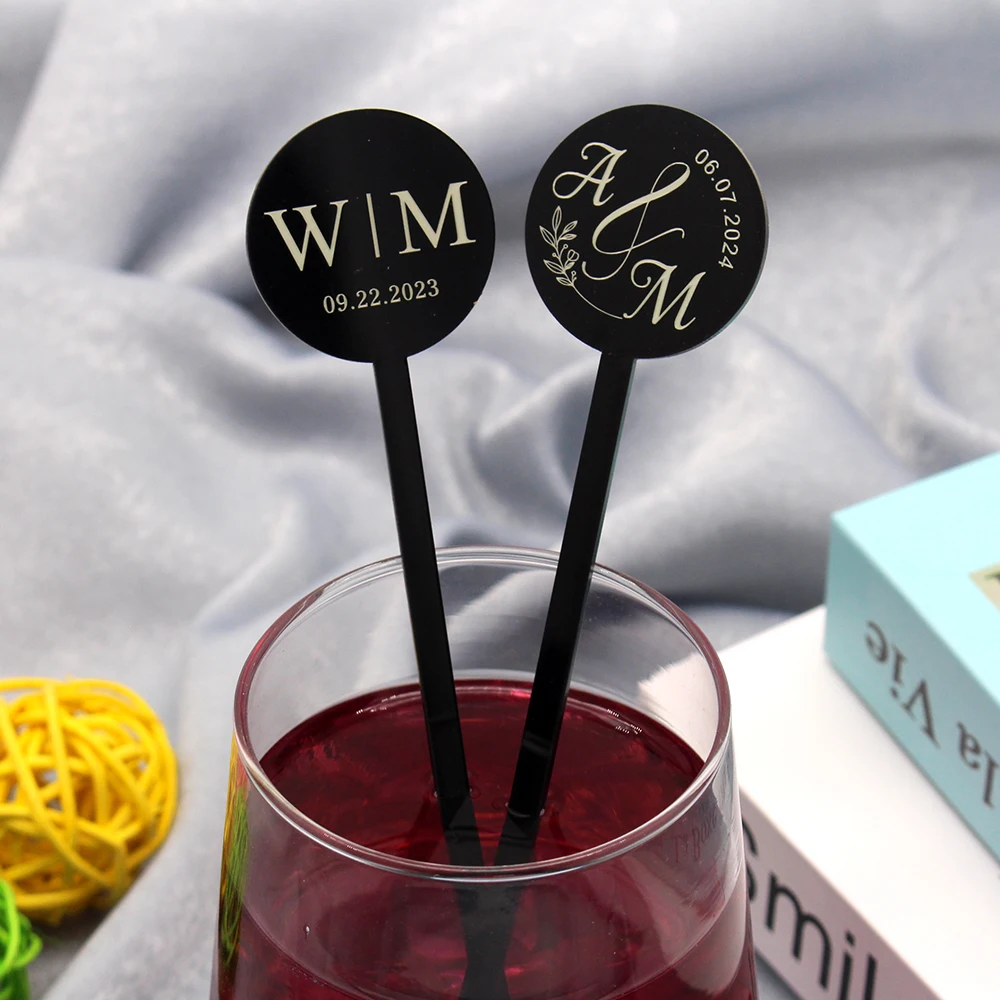 

50 шт. персонализированные палочки для перемешивания напитков, бирки для свадебных напитков, индивидуальное имя, бокал для коктейля, подвески для вина, мешалки для коктейлей, декор