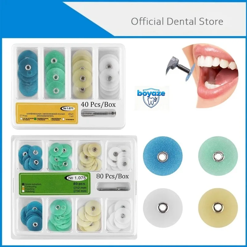 

5Box 40/80Pcs Dental Polishing Disc Gross Reduction Contouring Mandrel Stripes Set Dental Consumables Stripes Dropship