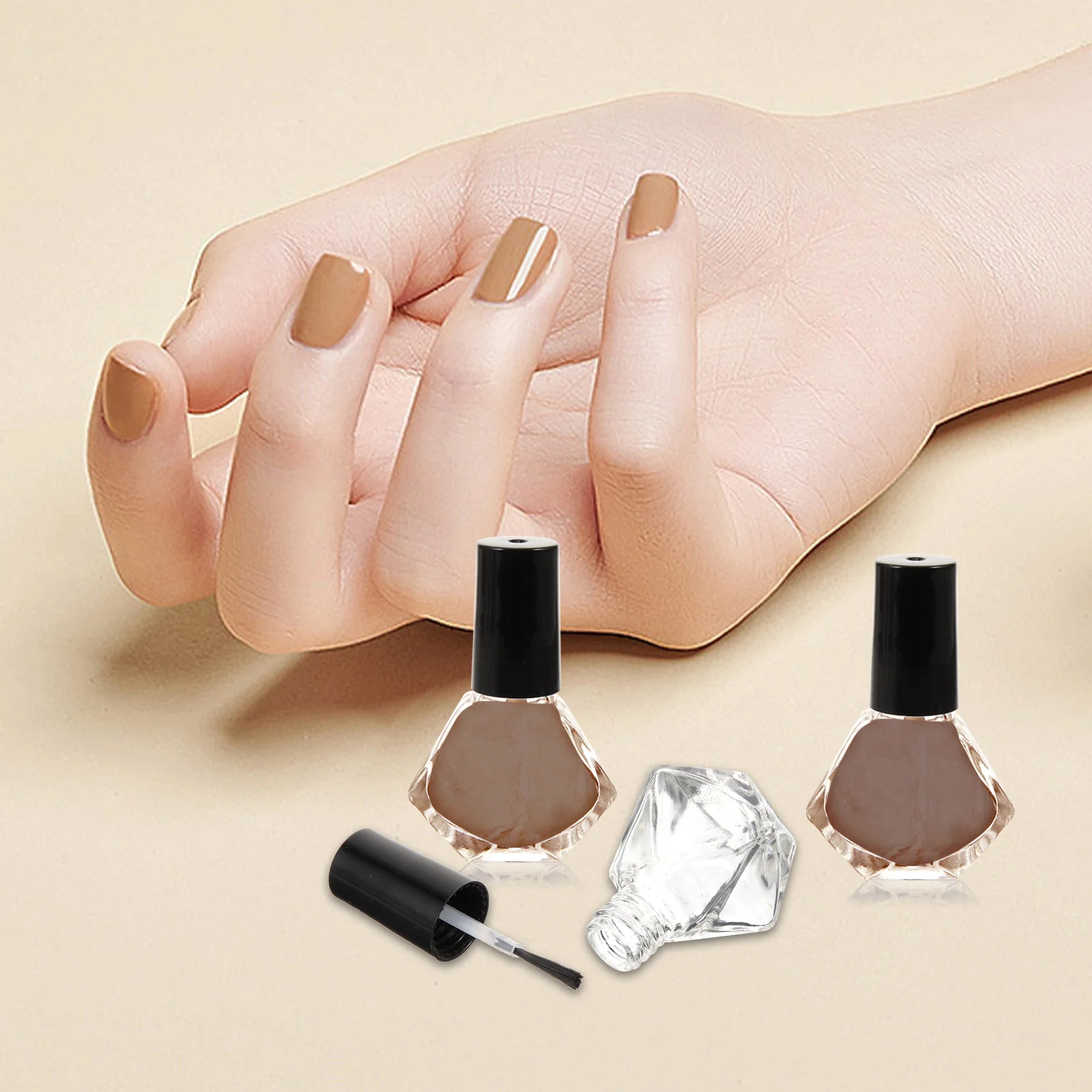 10 flacons de vernis à ongles en verre vides, rechargeables, légers, petits, portables, pour le voyage, contenants de gel pour manucure, outil de rangement