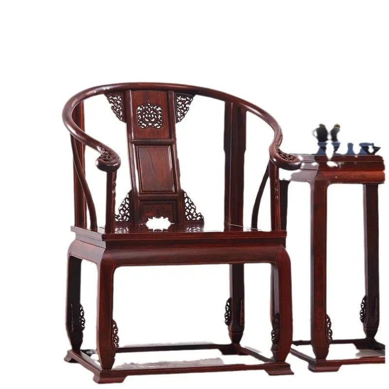 Retro chair East African rosewood palace chair three-piece mahogany chair East African rosewood casual classical solid wood