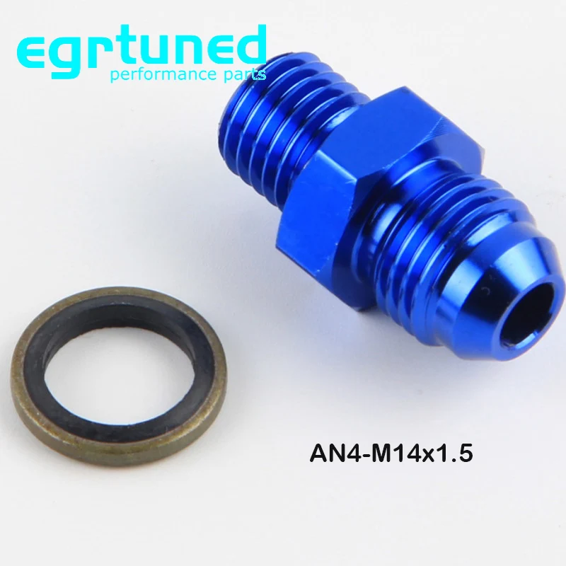 

BLUE Male 4AN 4 An Flare to M12 M14x1.5(mm) Metric straight fitting AN4 To M14 *1.5 Port. Adapter