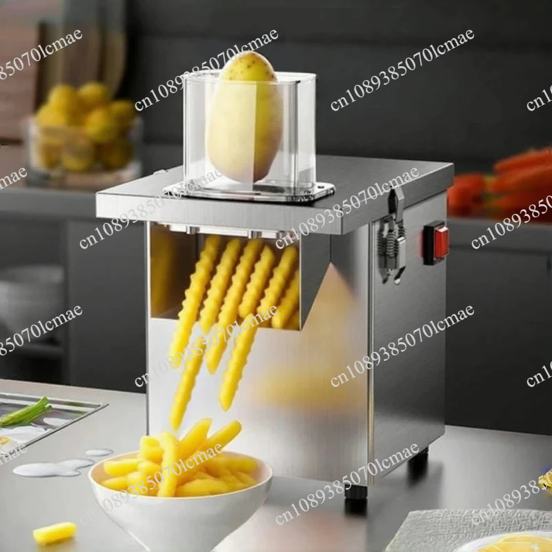 Multi-Functional Stainless Steel Vegetable Cutter Machine Electric Wolf Tooth French Fries Slicing Dicing Strip for Restaurant