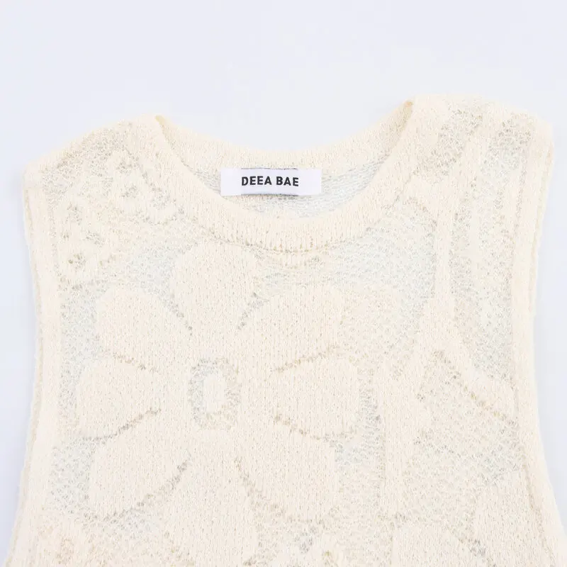 เสื้อถักลายดอกไม้ใหม่ ฤดูใบไม้ผลิ/ฤดูร้อน 2025 ทรงเอ ความยาวปกติ เนื้อผ้านุ่ม สไตล์แฟชั่นผู้หญิง คอกลม