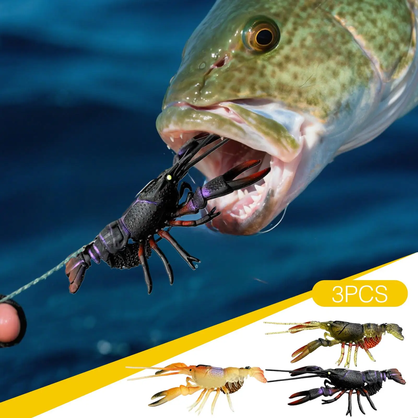 

Crawfish Lure Fishing Jig Lures 3 Pieces Swimbait Soft Simulated Bait For Camping Saltwater Men Adventures Outdoor Husband Dad