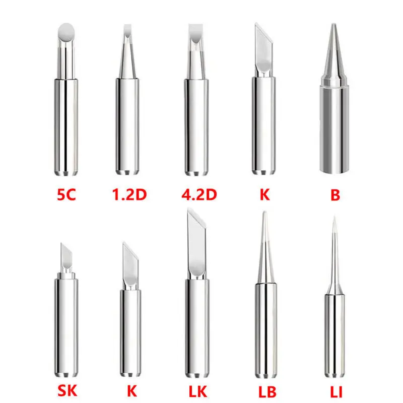 

5Pcs 900M-T Soldering Iron Tips Electric Lead-Free Welding Pure Copper Soldering Iron Head Welding Tool Set Equipment