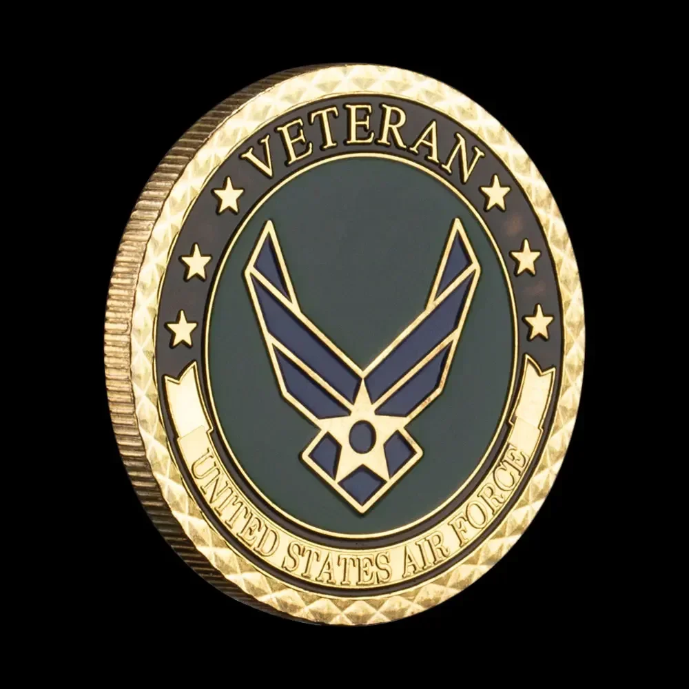 الولايات المتحدة سلاح الجو المخضرم تذكارية عملة مطلية بالذهب الشرف الشجاعة الالتزام العملات التذكارية