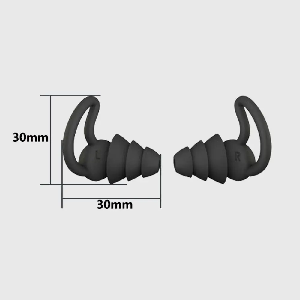 Bouchons d'oreille anti-bruit réutilisables, 3 couches, étanche, en silicone, pour la natation, avec boîte de rangement, pour le travail pendant le sommeil, 1 paire