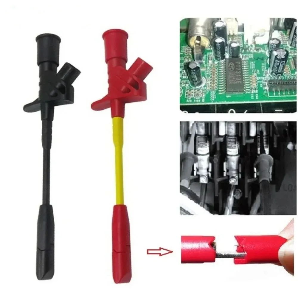 

3pcs Non-Piercing Test Hook Clip Wire Piercing Probe Fully Insulated Durable Housing Ergonomic Hook Design Car Circuit Tester