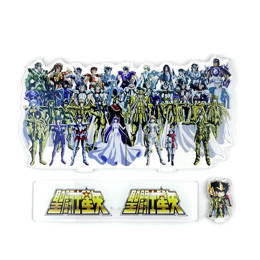 BIG SIZE  Ikki Hyoga Shiryu Shun Athena Zodiac group acrylic standee figurines desk decoration cake topper