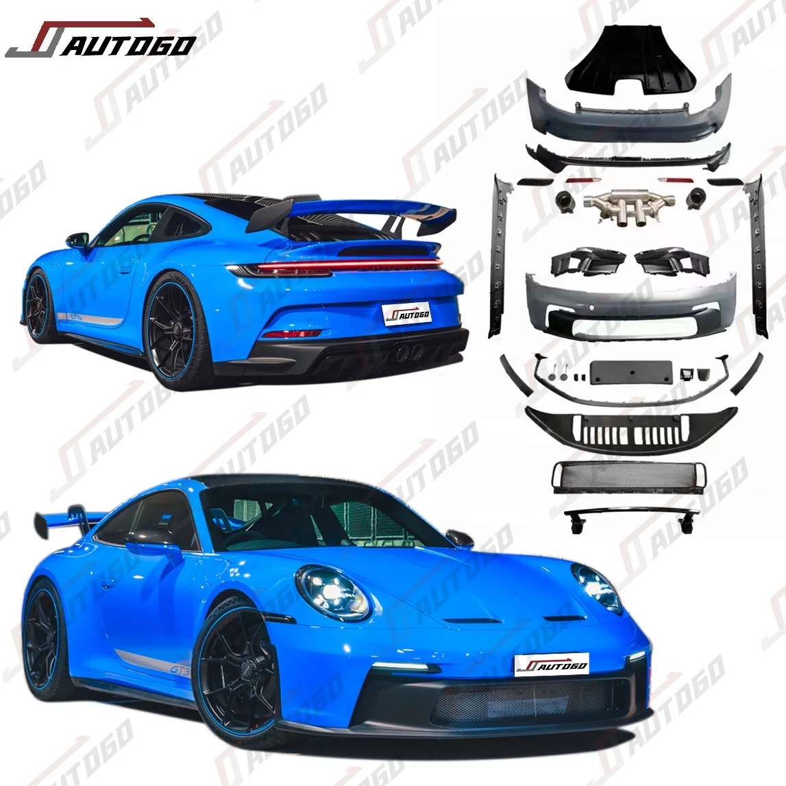Auto Modification Conversion Body Kit for Porsche 911 992 2019-2024 Upgrade to GT3 Style Bumper Assembly
