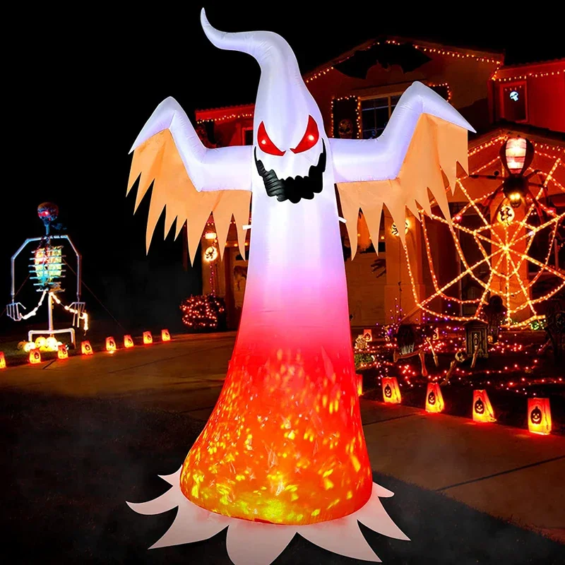 

2024 New Outdoor Halloween Toys Decoration LED Lighted Inflatable Pumpkin Ghost Skeleton Skull Spider Halloween Party Proops