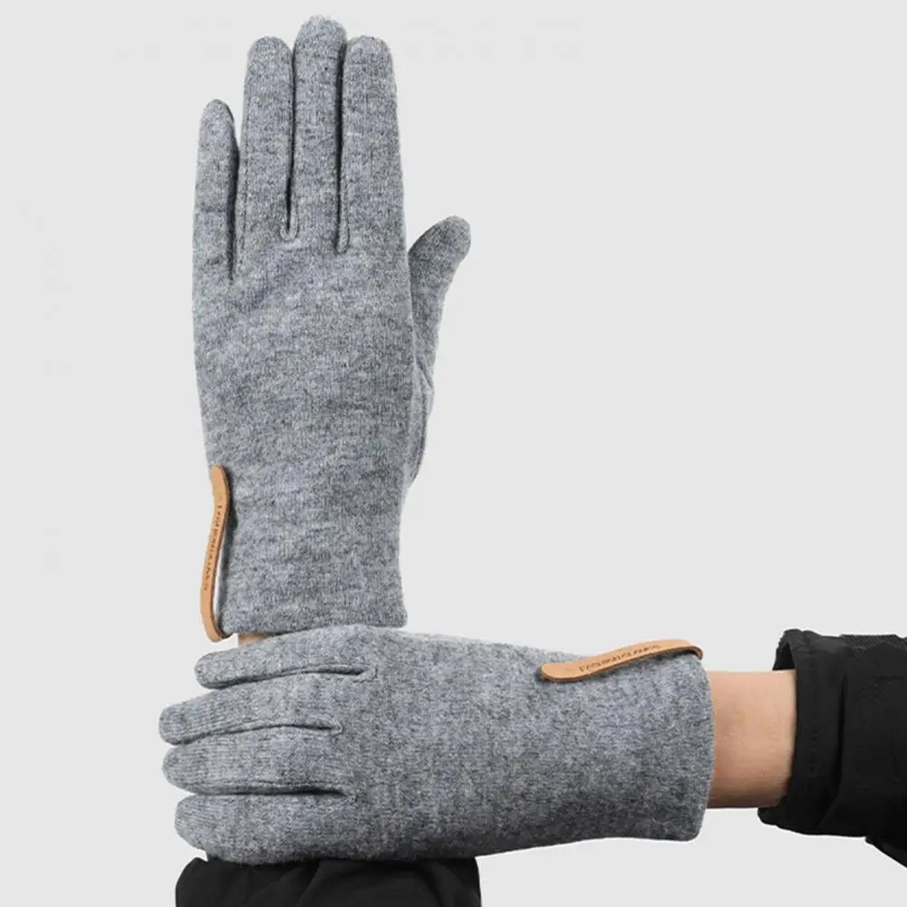 Guantes de lana para ciclismo, guantes de muñeca extendidos con pantalla táctil de invierno, exquisita artesanía fina, 1 par