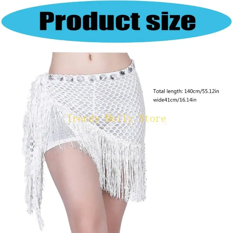 N5KB شرابات مثلث القبلية تنّورة ملفوفة الخصر سلسلة الرقص الشرقي وشاح الورك أزياء الهالوين أزياء الرقص الشرقي للمرأة