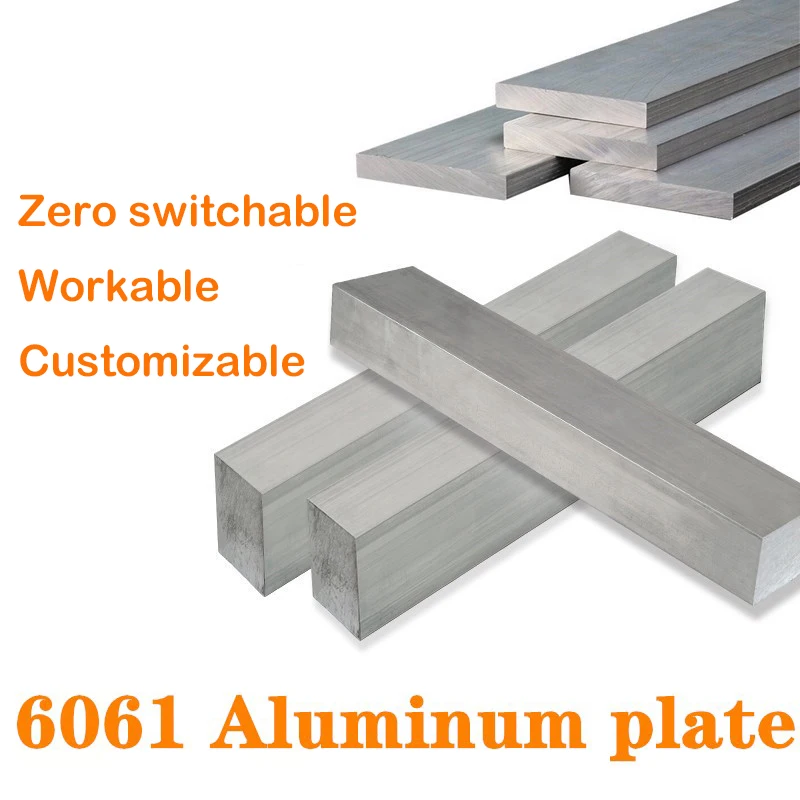 6061 Aluminum Flat Bar Flat Plate Sheet  thick series with Wear Resistance For Machinery Parts Aluminum Plate can be Customized