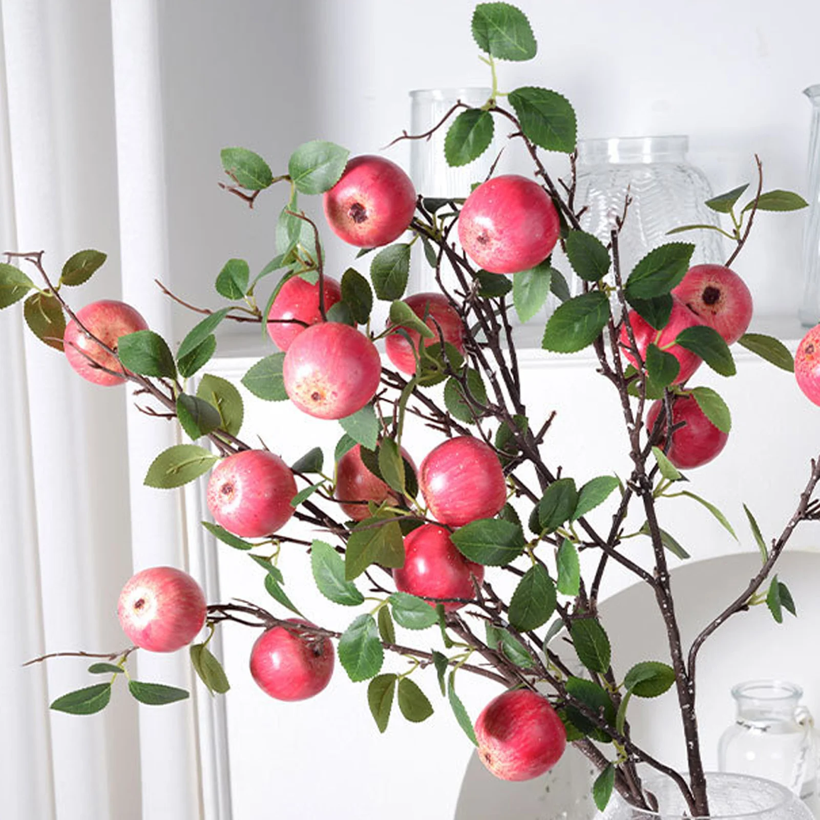 Artificial Apple Branch, Simulation Apple Foam Fruit Branchs, Wedding Holiday Home Decoration, 60cm/96cm