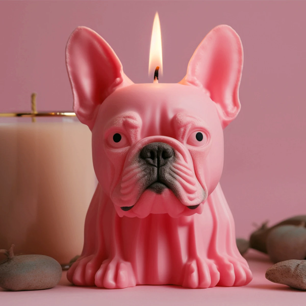 Pekingese Puppy Pug Animal Candle Silicone Mould French Fighting Dog Plaster Doll Soap Mold Chocolate Making Set Baby Room Decor view 4