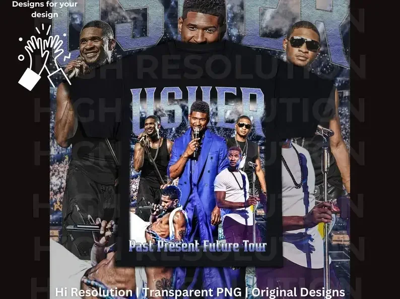 

Usher png, Usher past present future tshirt design