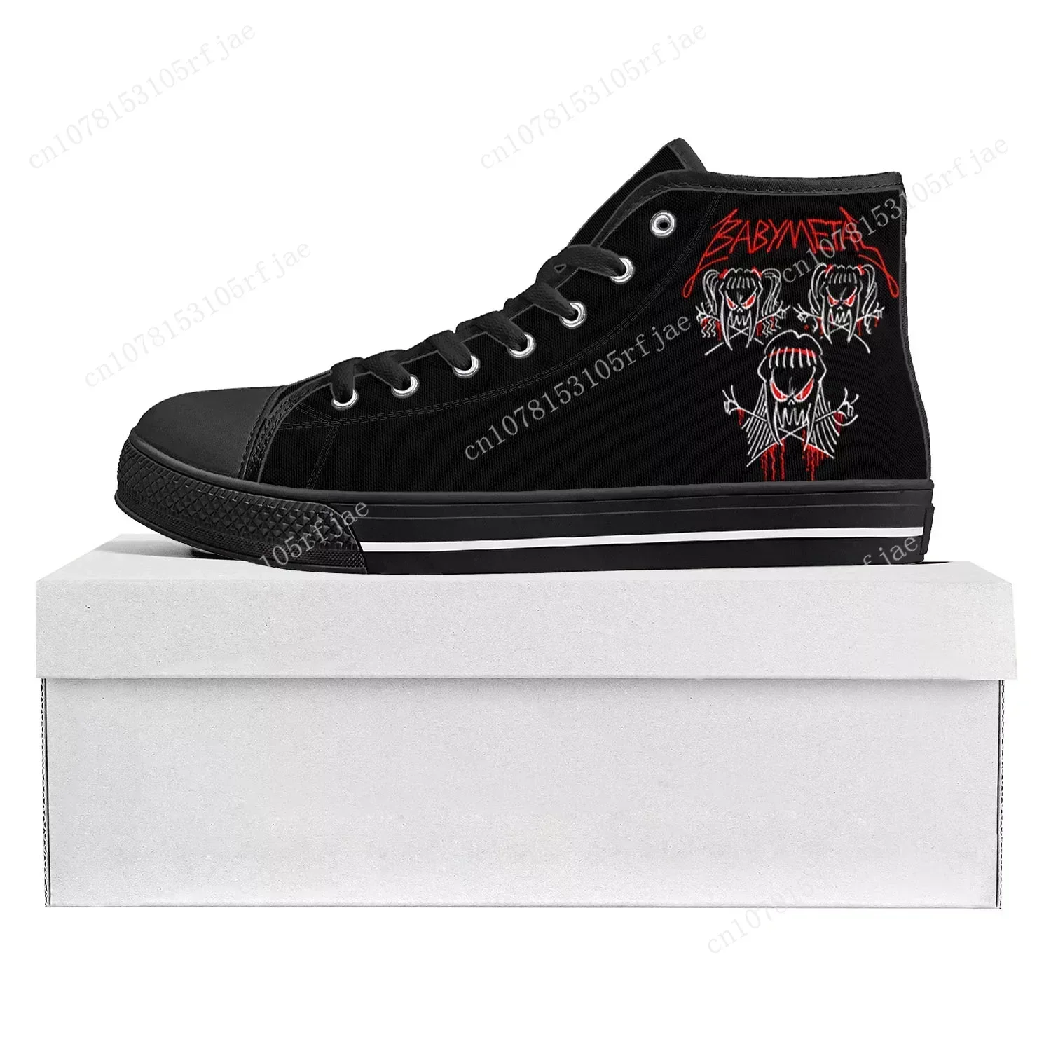 Babymetal Rock Band Pop Fashion High Top High Quality Sneakers Mens Womens Teenager Canvas Sneaker Couple Shoe Custom Shoe Black