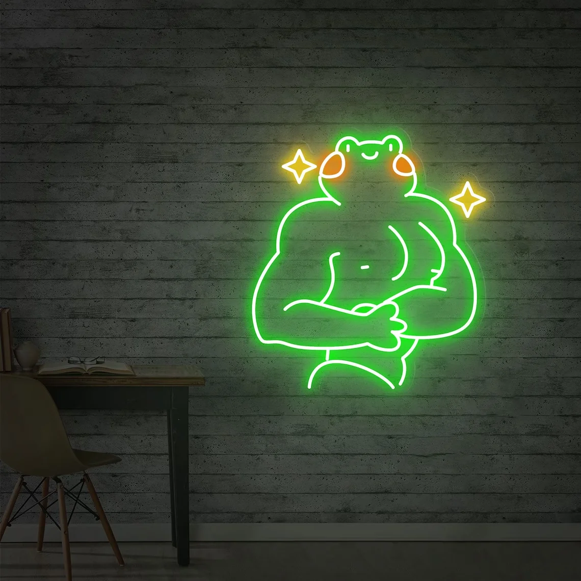 Custom Muscle Frog Neon Sign Funny Frog Neon Lights Decor Game Room Wall Decor Home Gym Decor Personalized Gifts