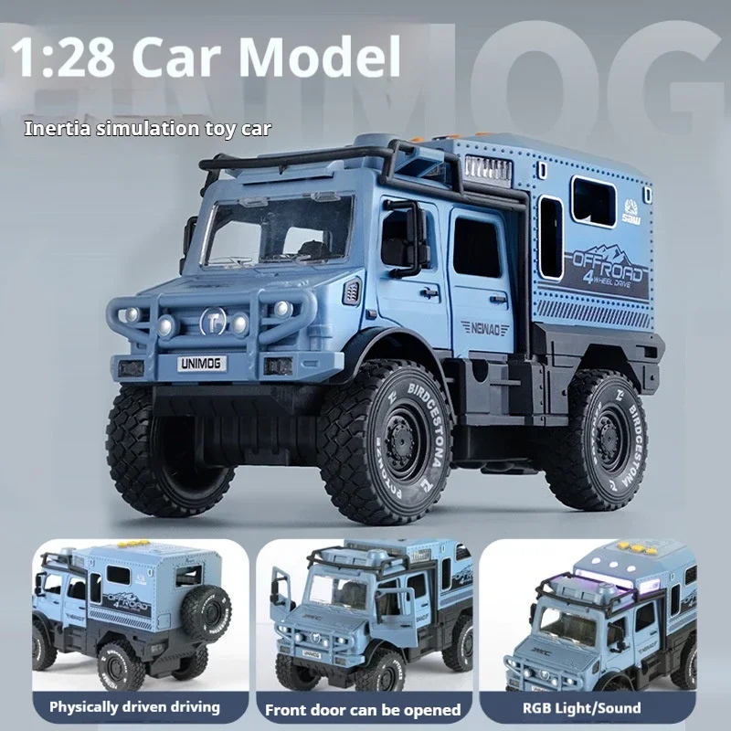 kawaii cool stuff:1:28 simulation military car model,inertial door cool light sound off-road car,kids toys gift set diecast car