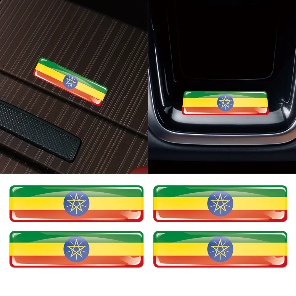 

Ethiopia Flag Epoxy Resin Decorative Sticker 3D Motorcycle Tank Decals Stickers Case Strong Stickiness Car Decals Accessories