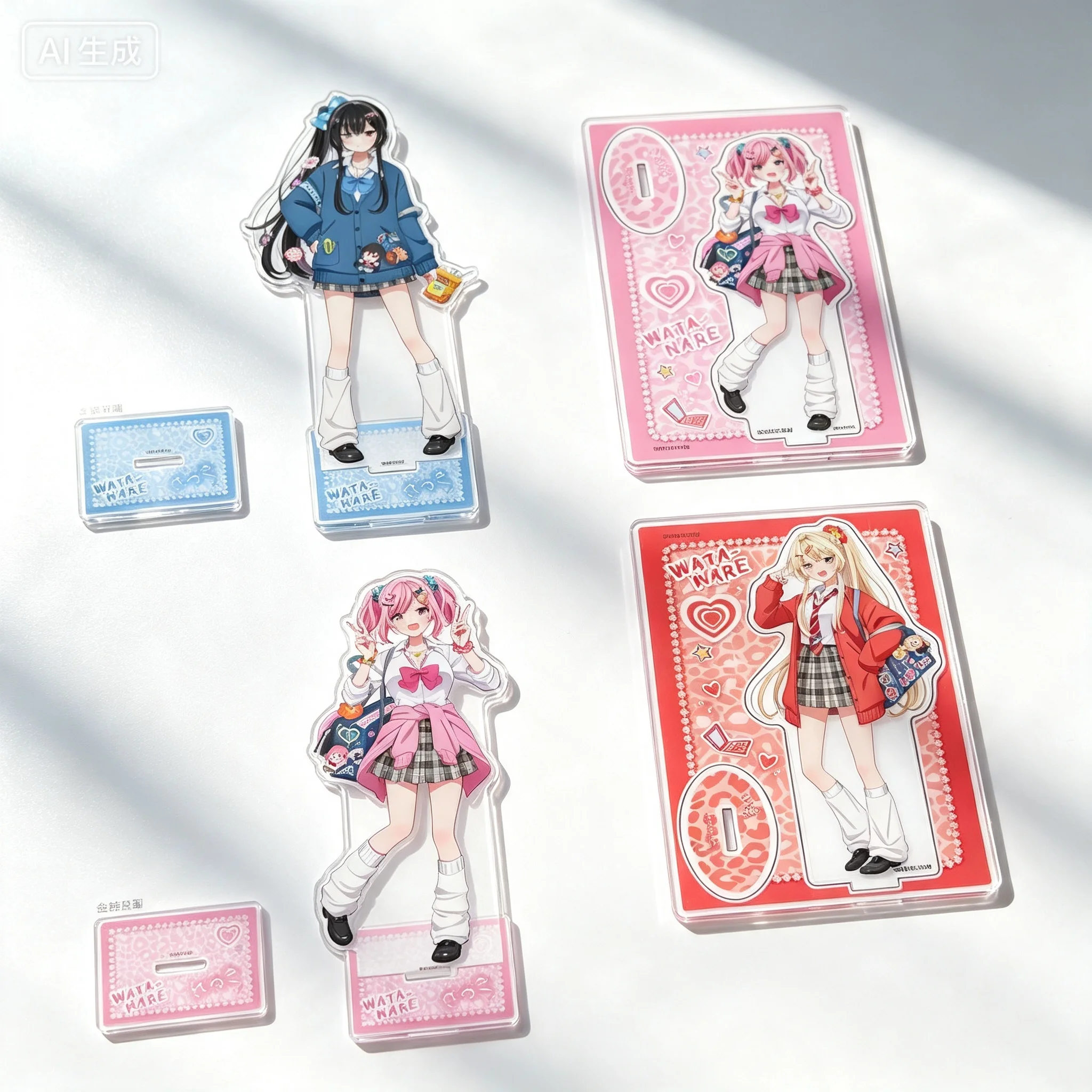 Anime There's No Freaking Way I'll Be Your Lover! Unless.Heisei Hot Girls Version Acrylic Stand Model Plate Keychains Desk Decor