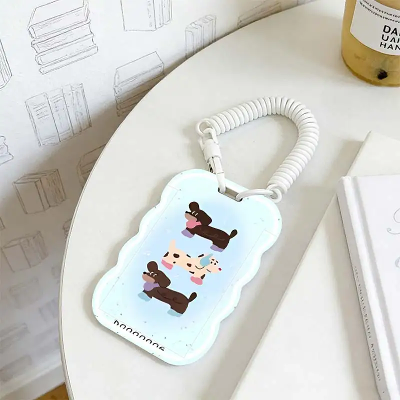 Card Protective Case for Photo Protector Stretchable Spring Cord Kpop Photocard Holder Student Bus/Meal Card Protection Case