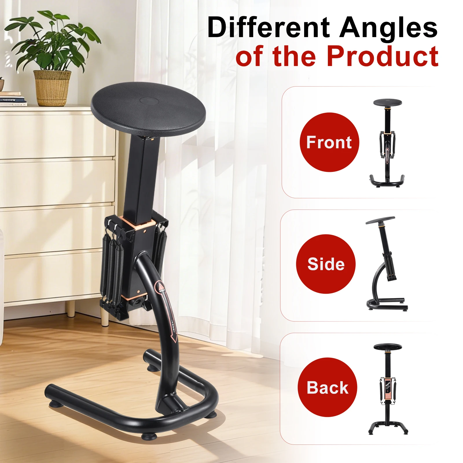 Assisted Squat Machine Height Adjustable Glutes Trainer with Variable Intensity, Leg Hip Core Strengthener Exercise Equipment for Home Gym, Low Impact Lower Body Workout Machine for Glutes Legs Hamstrings Quads view 6