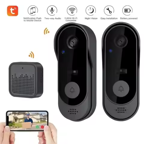 Tuya WIFI Camera Doorbell HD Video Intercom Outdoor Wireless Waterproof Door Bell Security Protection IR Night Vision Smart Home