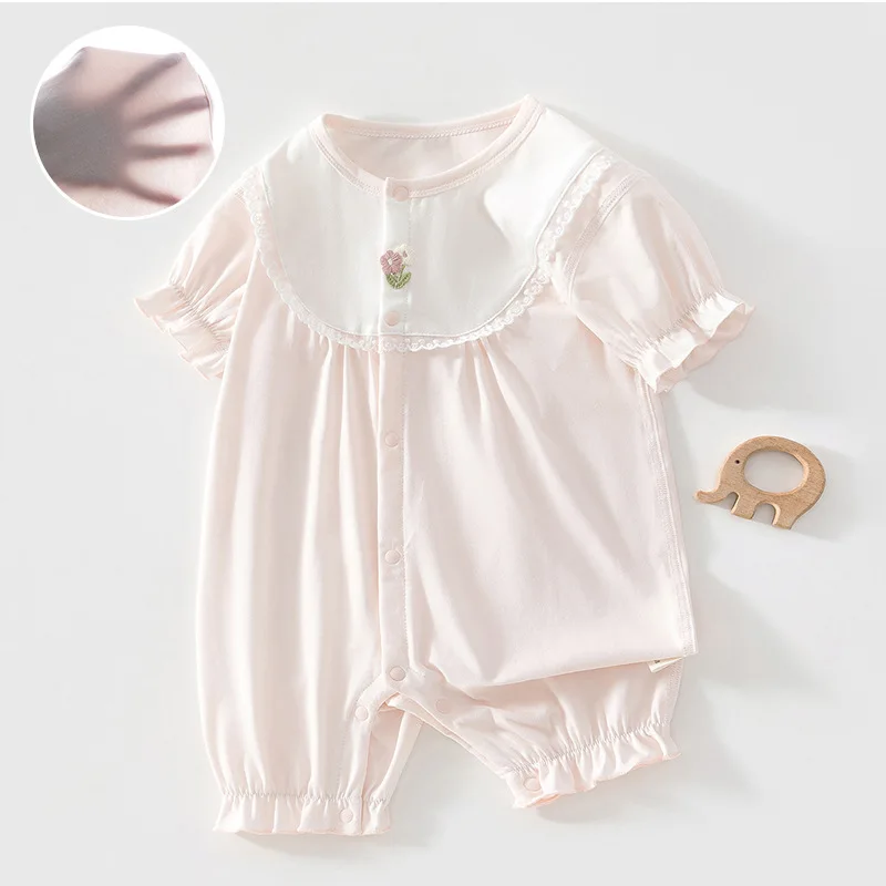 Baby clothes, summer thin, newborn baby jumpsuit, summer outfit, super cute short sleeved, lightweight and breathable jumpsuit