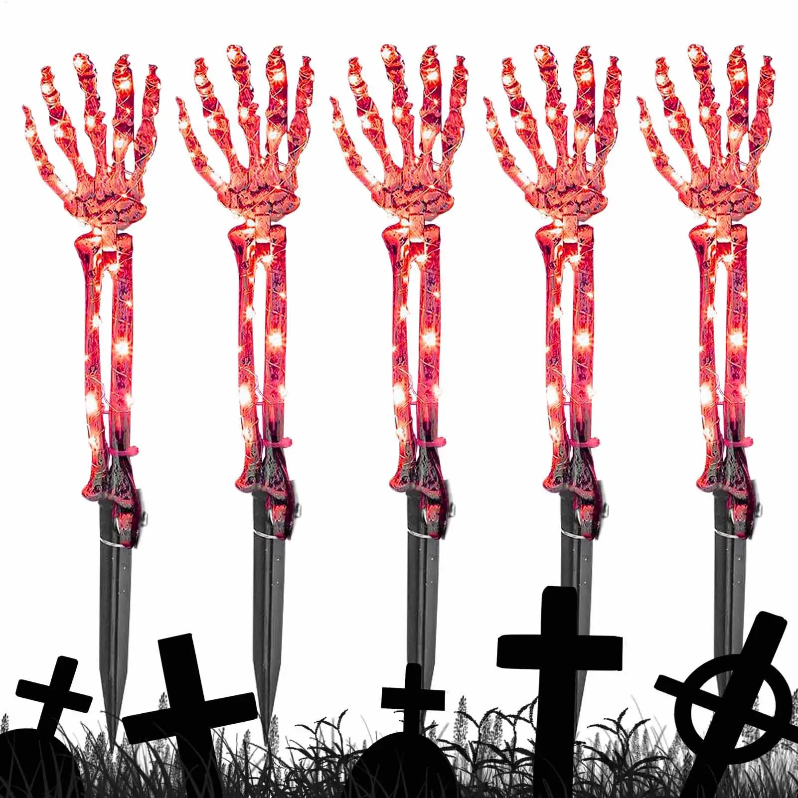 

Pathway Lighting LED Lights With Stake Halloween Hand Skeleton Design Waterproof Lamp For Party Outdoor Garden Lawn Patio