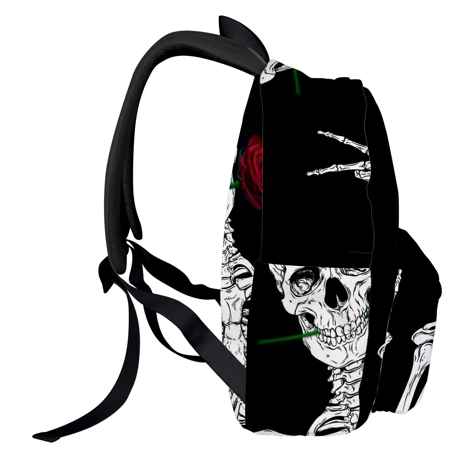 Skull Red Rose Flower Women Man Backpacks Waterproof Travel School Backpack For Student Boys Girls Laptop Book Pack Mochilas