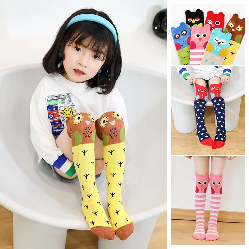 Girl Socks  Knee Socks Kids Dance Legwarmers Cute Bear Animal Cartoon 3 -12 Years Old Cotton Long Tube Princess