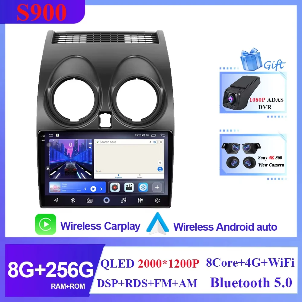 Android 16 Voor Nissan Qashqai 1 J10 2006-2013 Auto Radio Stereo Multimedia Speler GPS Navigatie DVD 5G Hoge prestaties CPU