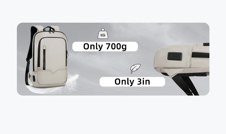 HK Hochwertiger Rucksack 15,6-Zoll-Laptop-Tasche Herren-Business-Pendler-Rucksack Wasserdichtes Oxford-Gewebe Leichte Reisetasche – Detail 7