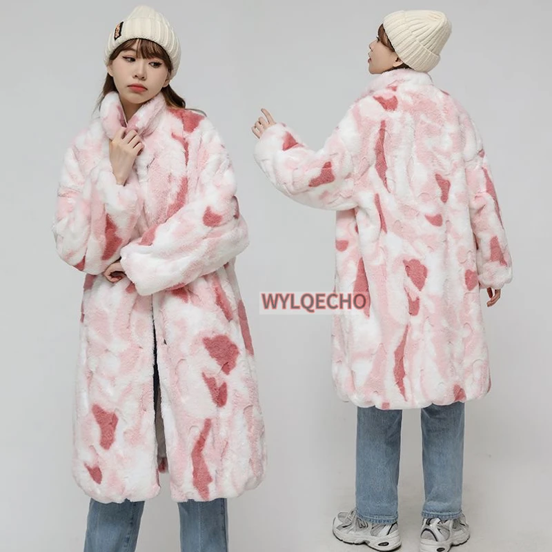 Oversized Red Thick Warm Soft Fluffy Faux Fur Coat Women 2023 Raglan Seeve Stylish Thick Long Fur Coat for Winter Korean Fashion