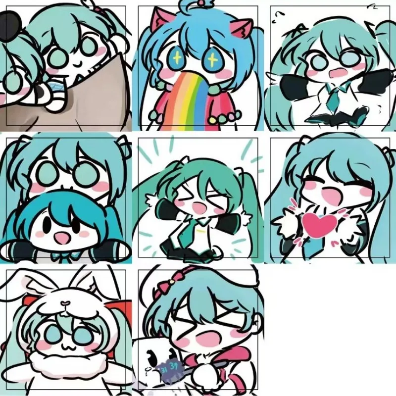 

Japanese Classic Anime Hatsune Miku Roll Sticker Handbook Material Cute High-looking Envelope Seal Sticker for Students