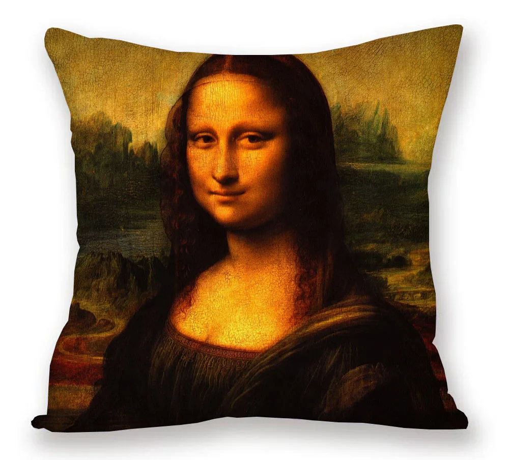 Johannes Vermeer Girl with A Pearl Earring The Milkmaid Mona Lisa Beauty Portrait Cushion Covers Decorative Pillows for Sofa