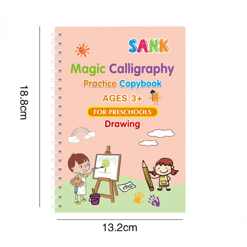 Reusable CopyBook Montessori Toys Children's Writing Sticker with Magic Pen Kids Learning Education Drawing Copy Books Jugetes