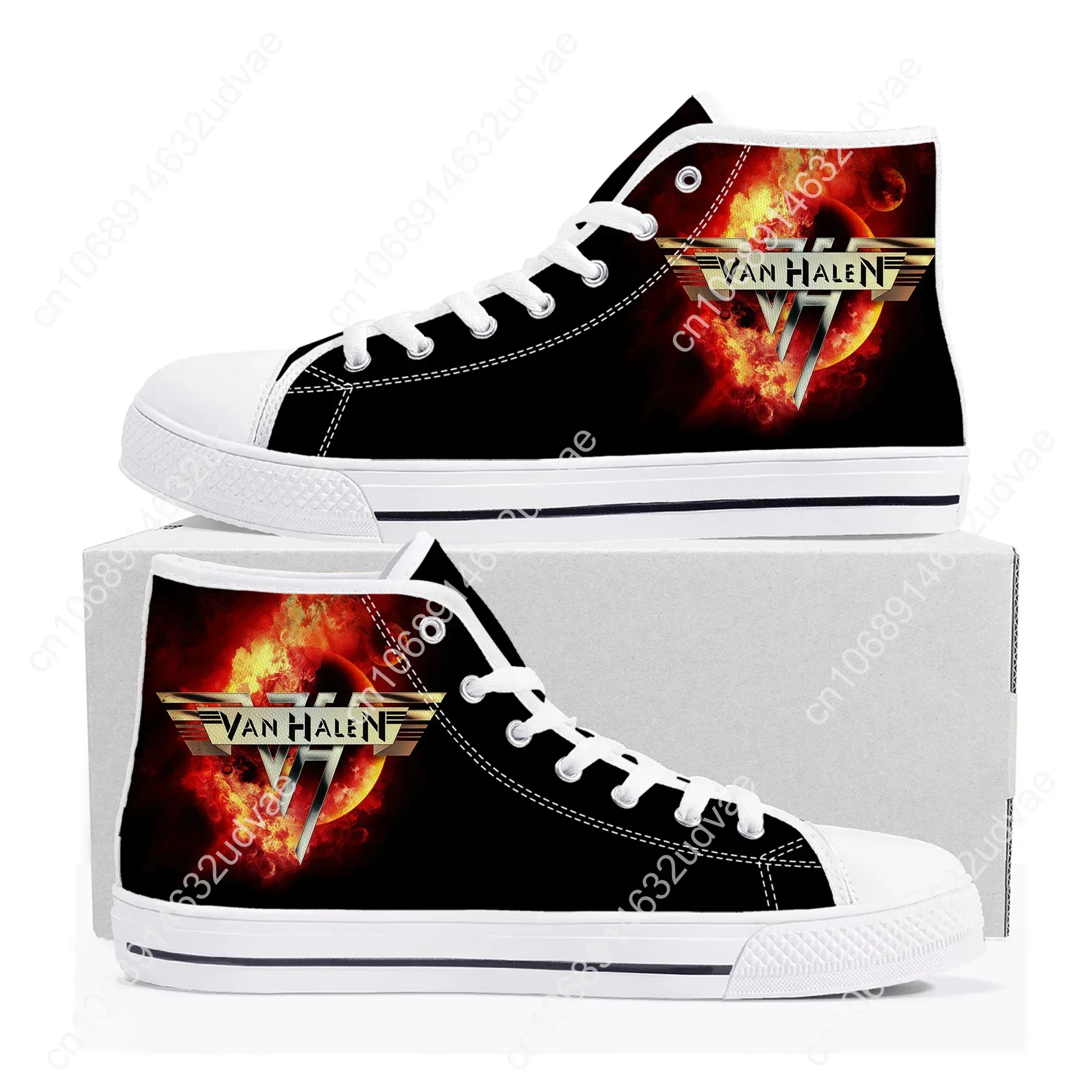 Van Evh 5150 Stripes Halen High Top Sneakers Men Women High Quality Canvas Sneaker 1984 Casual Couple Shoes Custom Shoe 4