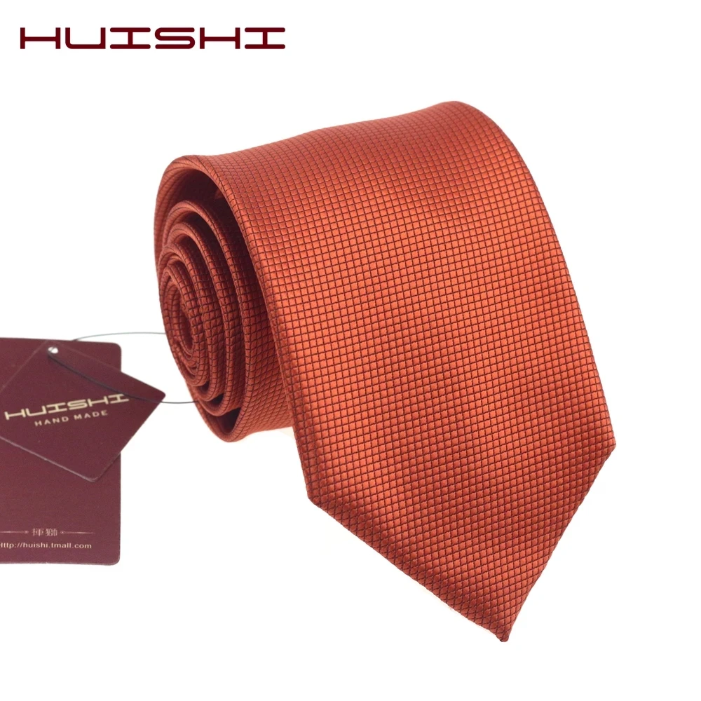 Solid Color Classic Men\'s Ties Fashion Design Slim Orange Neck Ties For Men Shirt Collar Accessorie Striped Plaid Wed Tie Cravat