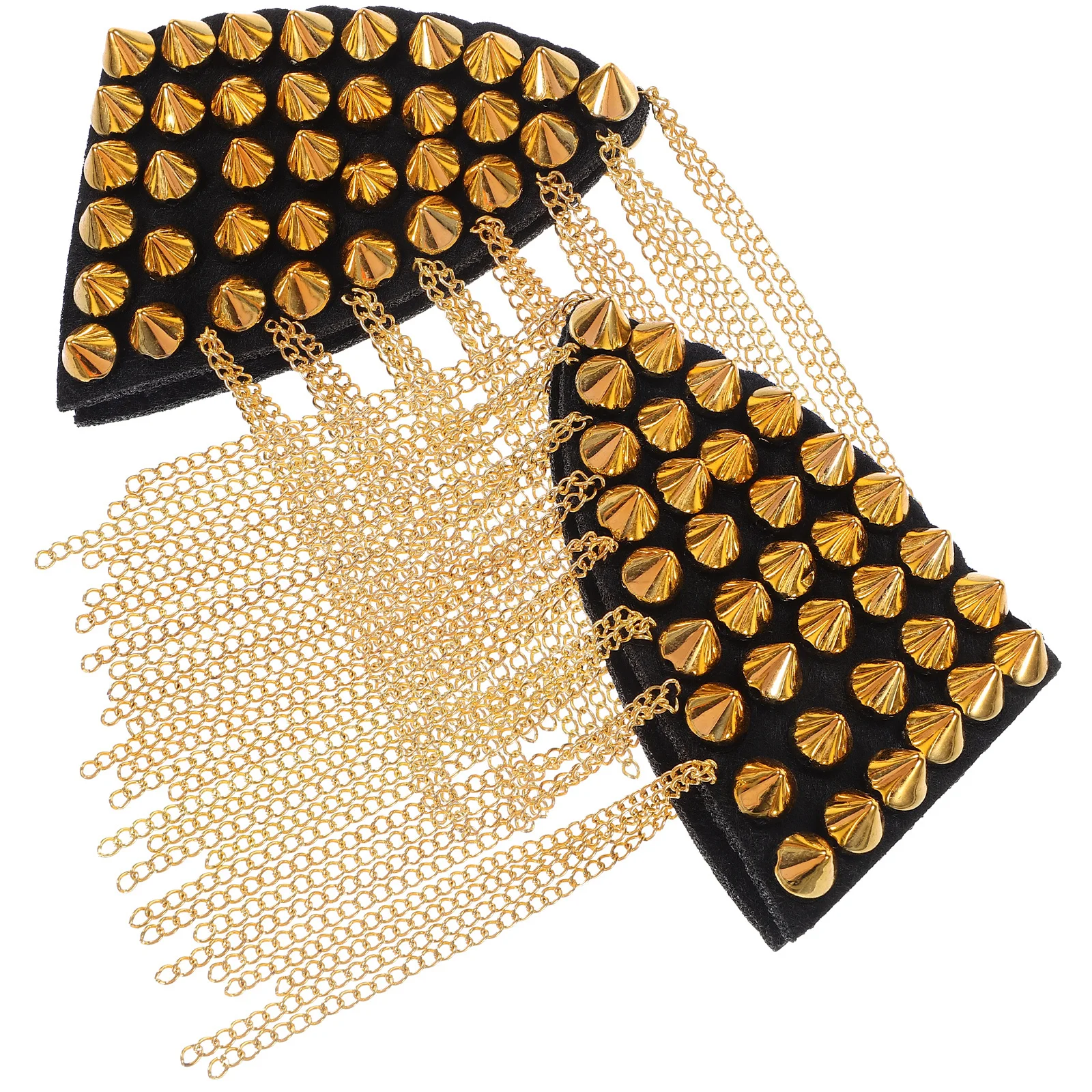 

2Pcs Decorative Epaulettes with Tassels Rivet Shoulder Boards Badge for Suit Clothing Accessories Fashion Runway Inspired Unisex