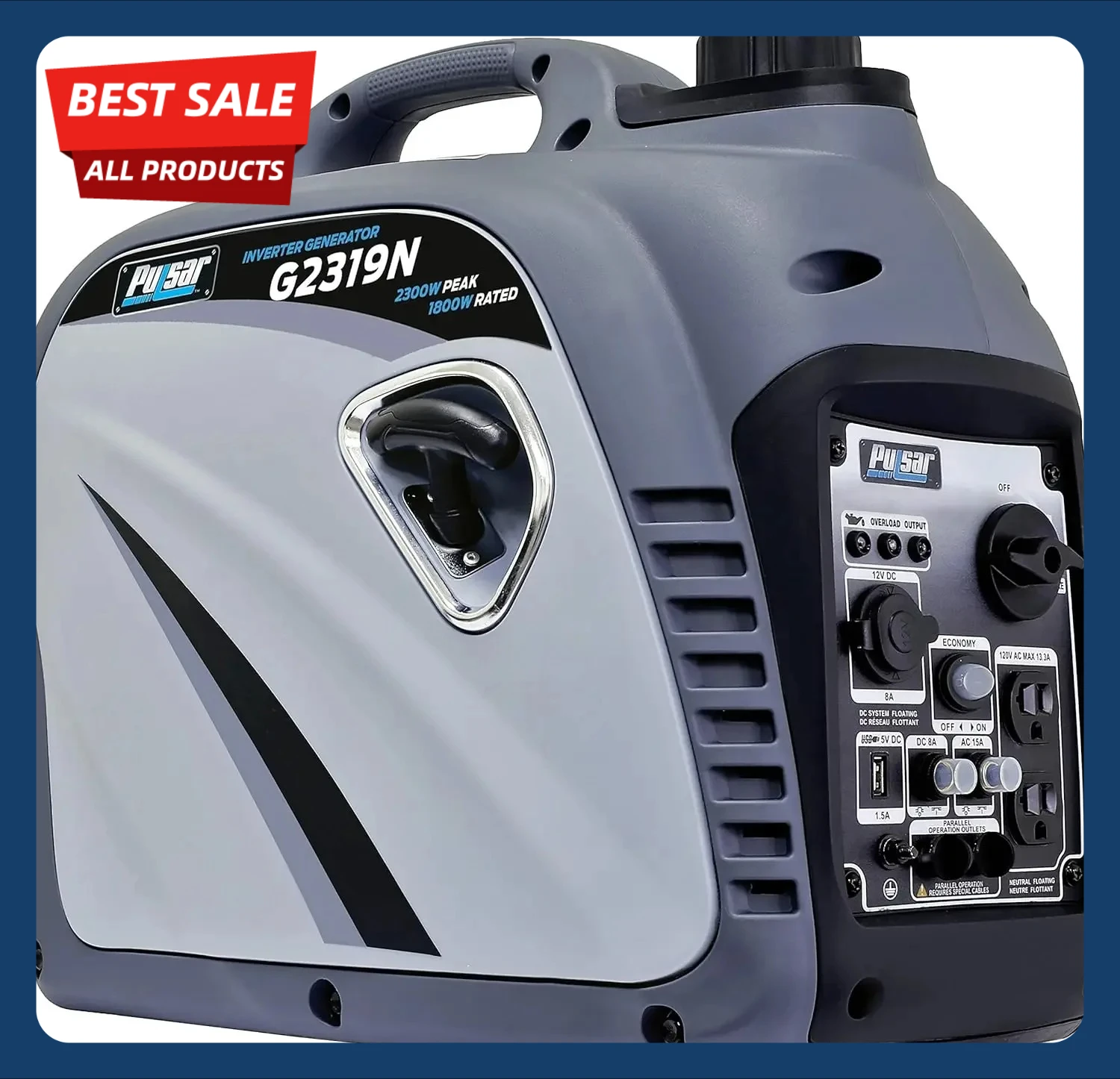 [XMSJ-Stock limité, achetez maintenant! ] Générateur d'onduleur silencieux portable 2300 W et capacité parallèle, alimenté au gaz G2319N, conforme au carburateur
