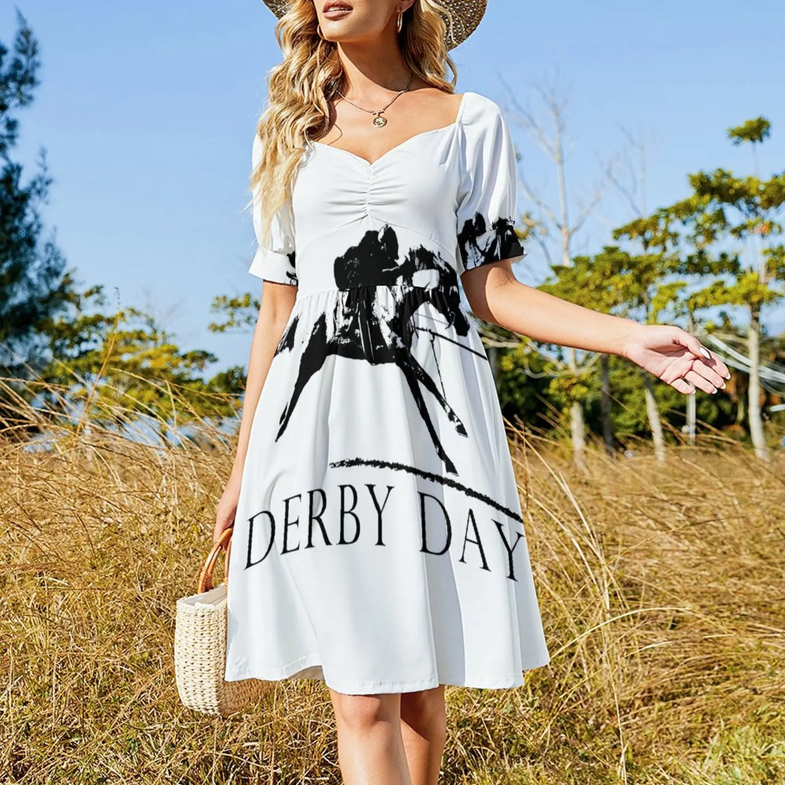 Derby DayRace Horse Short Sleeved Dress Clothing female women's fashion dresses Dress