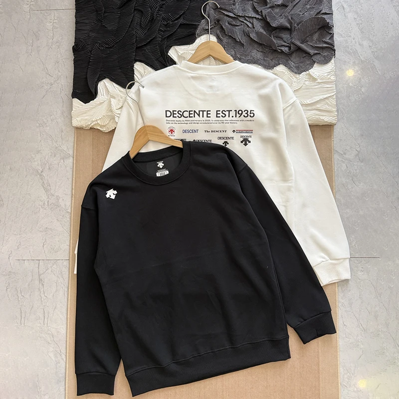 Casual sports sweatshirt round neck long sleeve printed sweatshirt 2026 autumn fashion new style DESCENTE