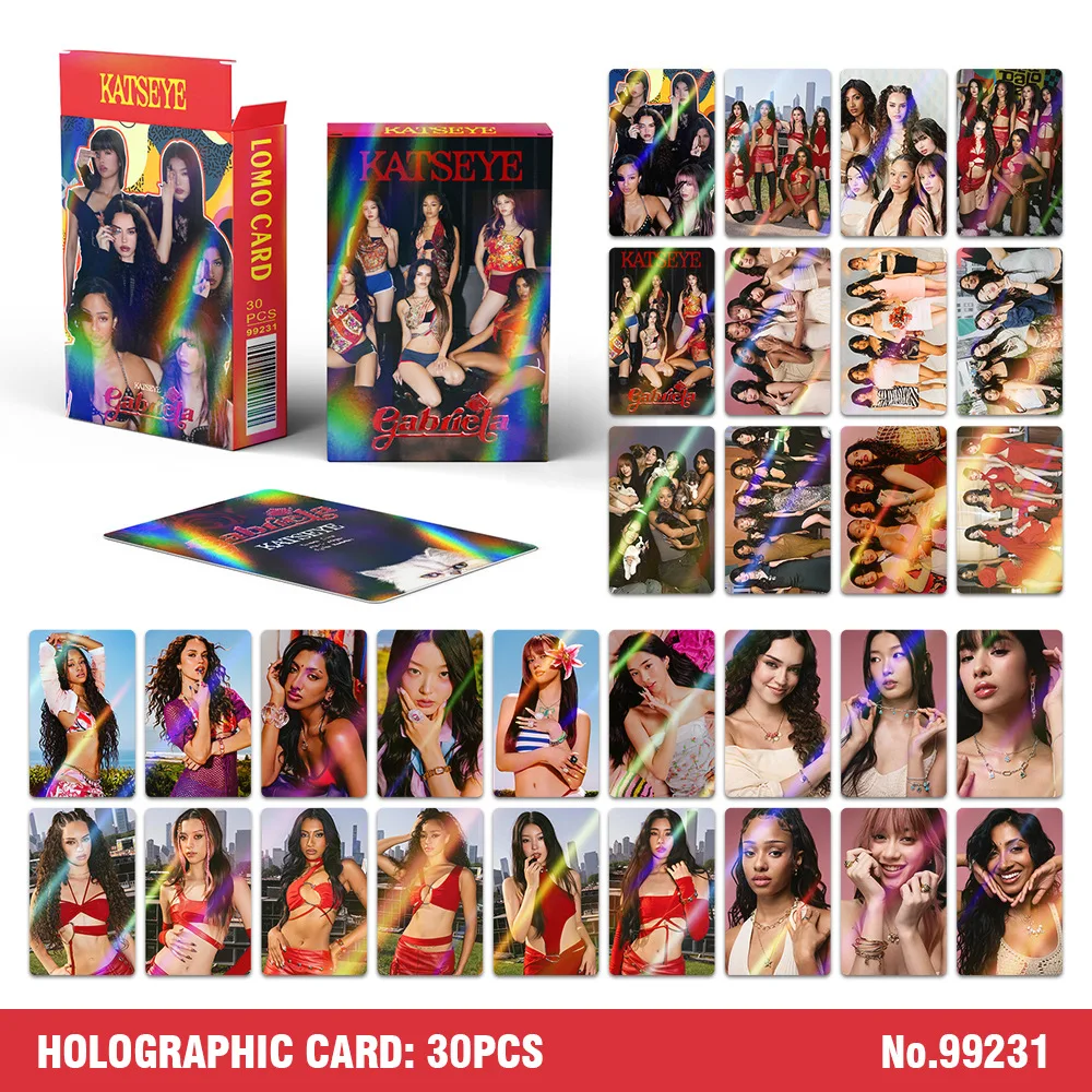

30 шт./компл. Kpop Idol KATSEYE новая серия флэш-карты ломо-карты открытки Daniela Yoonchae Lara Sophia Manon Megan подарки для фанатов