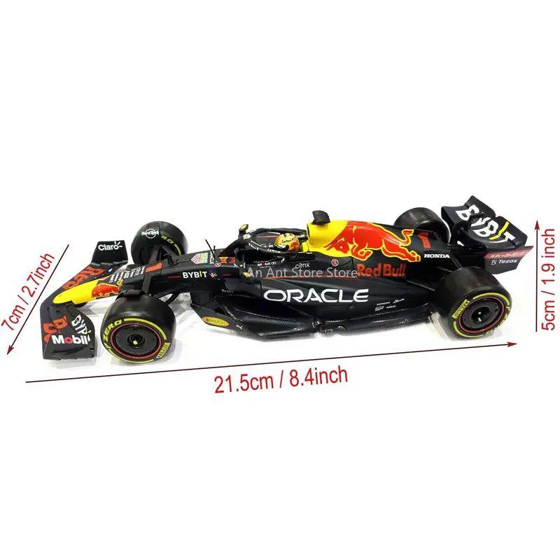 Burago 1:24 Driver's Helmet Style 2022 Red Bull RB18 #1Max Verstappen #11Sergio Perez Alloy Model Car Die-Casting Simulation Car