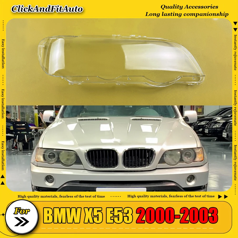

Car Replacement Headlight Glass Headlamp Transparent Lampshade Lamp Shell Auto Lens Cover For BMW X5 E53 2000-2003