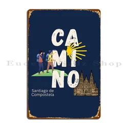 Camino De Santiago De lava tipografia targa in metallo Poster Party Club placche piatti personalizza Home Tin Sign Poster